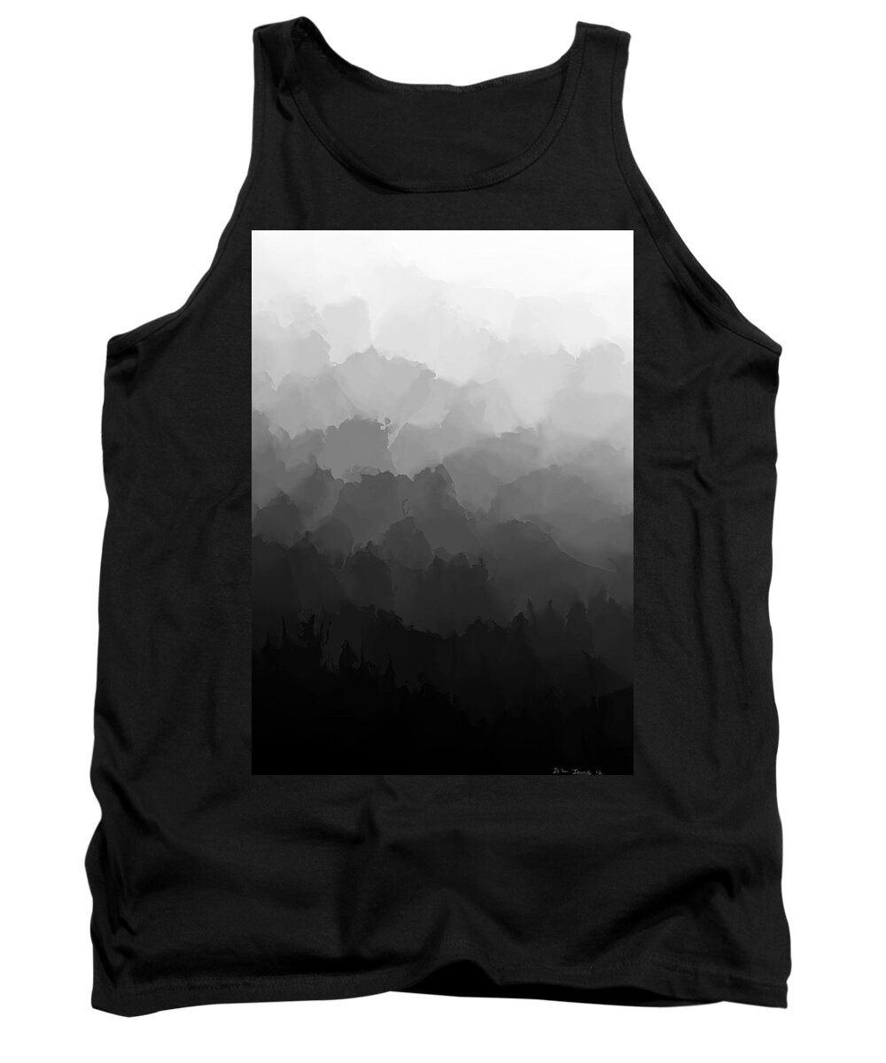 Fine Art Tank Top featuring the digital art Study in Black and White 110112 by David Lane