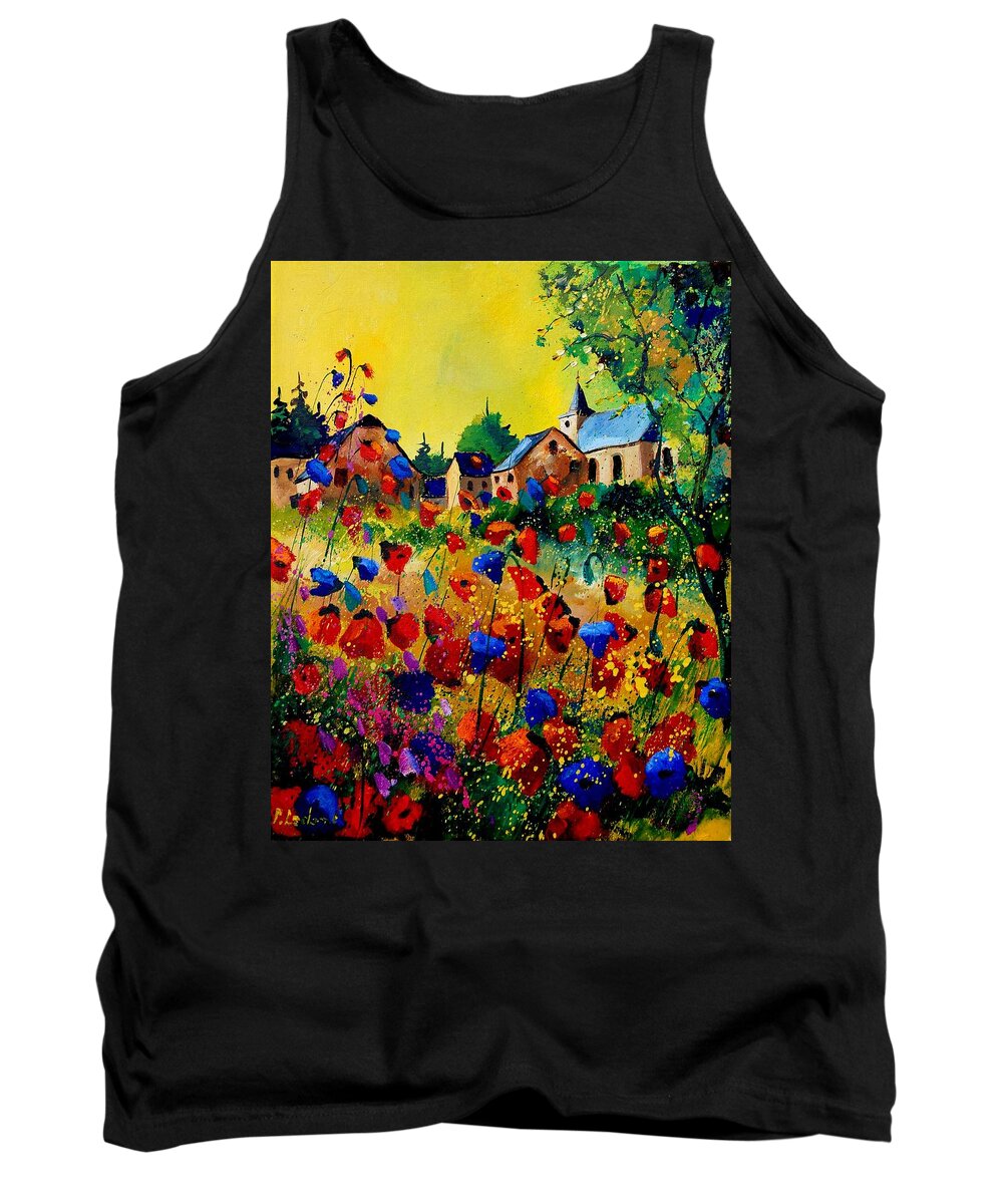 Poppy Tank Top featuring the painting Summer in Sosoye by Pol Ledent