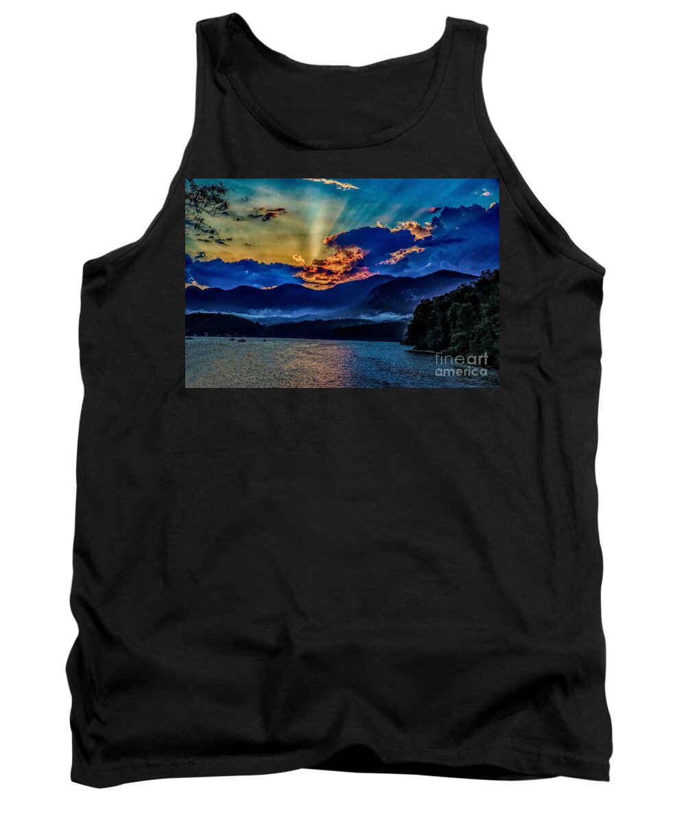 Lake Lure Tank Top featuring the photograph Summer Sundown by Buddy Morrison