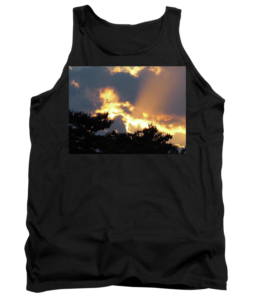 Atomsphere Tank Top featuring the photograph Sunfire and Rain by Ginger Repke