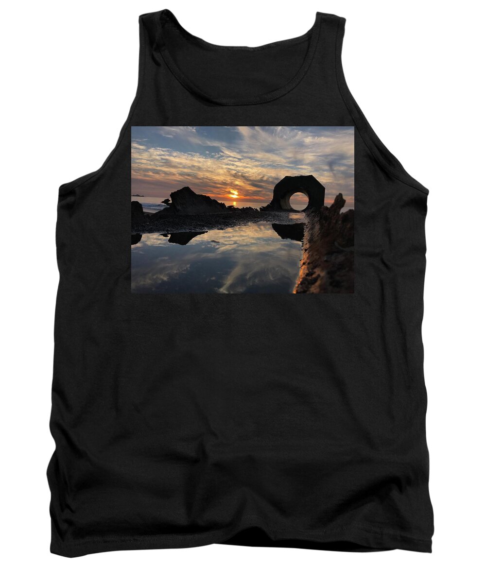 Sunset Tank Top featuring the photograph Sunset at the beach by Alex King