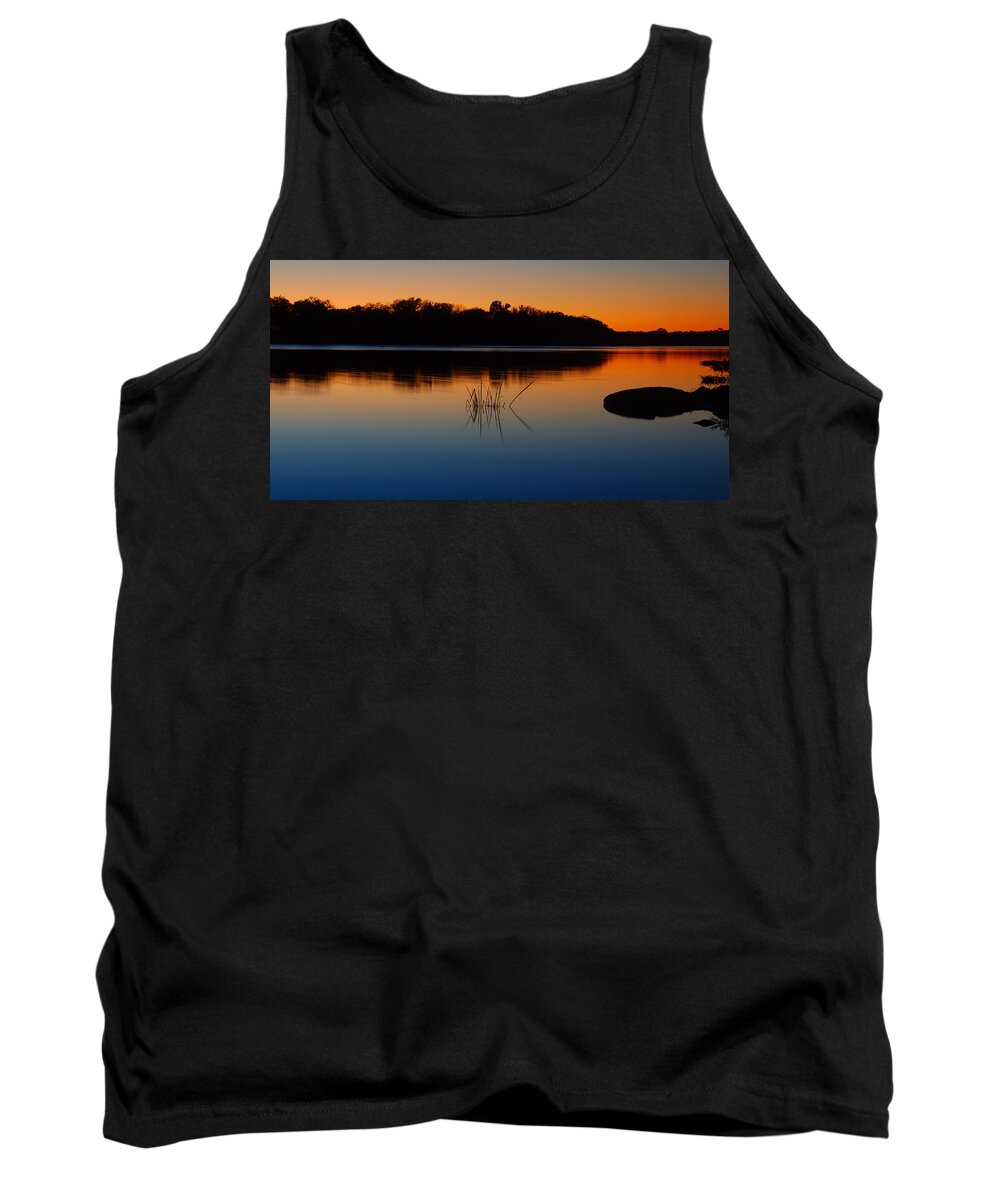James Smullins Tank Top featuring the photograph Sunset on the Llano river by James Smullins