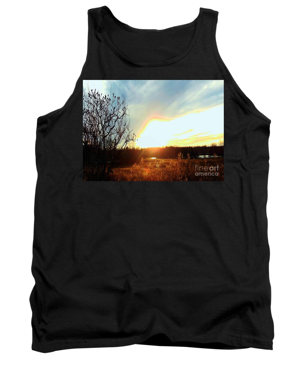 Sunset Over Fields Tank Top featuring the photograph Sunset Over Fields by Rockin Docks Deluxephotos