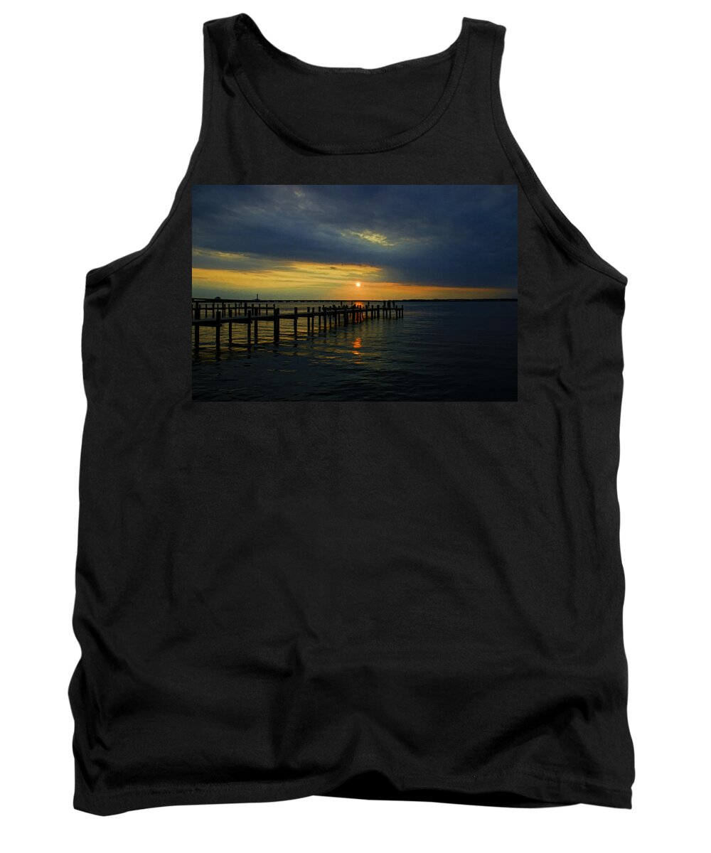 Sunset Tank Top featuring the photograph Sunset Over the Bay by Allen Beatty