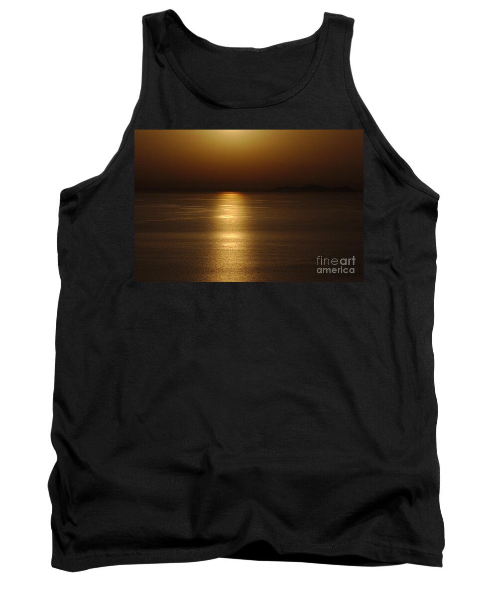 Santorini Tank Top featuring the photograph Sunset Sea by Jeremy Hayden