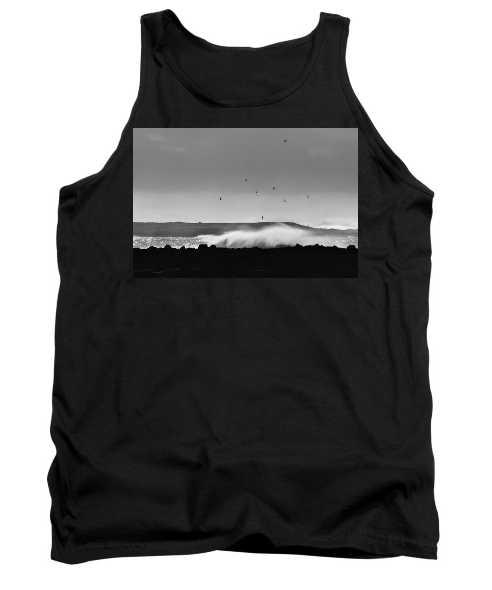 B & W Tank Top featuring the photograph Surf Birds by Geoff Smith