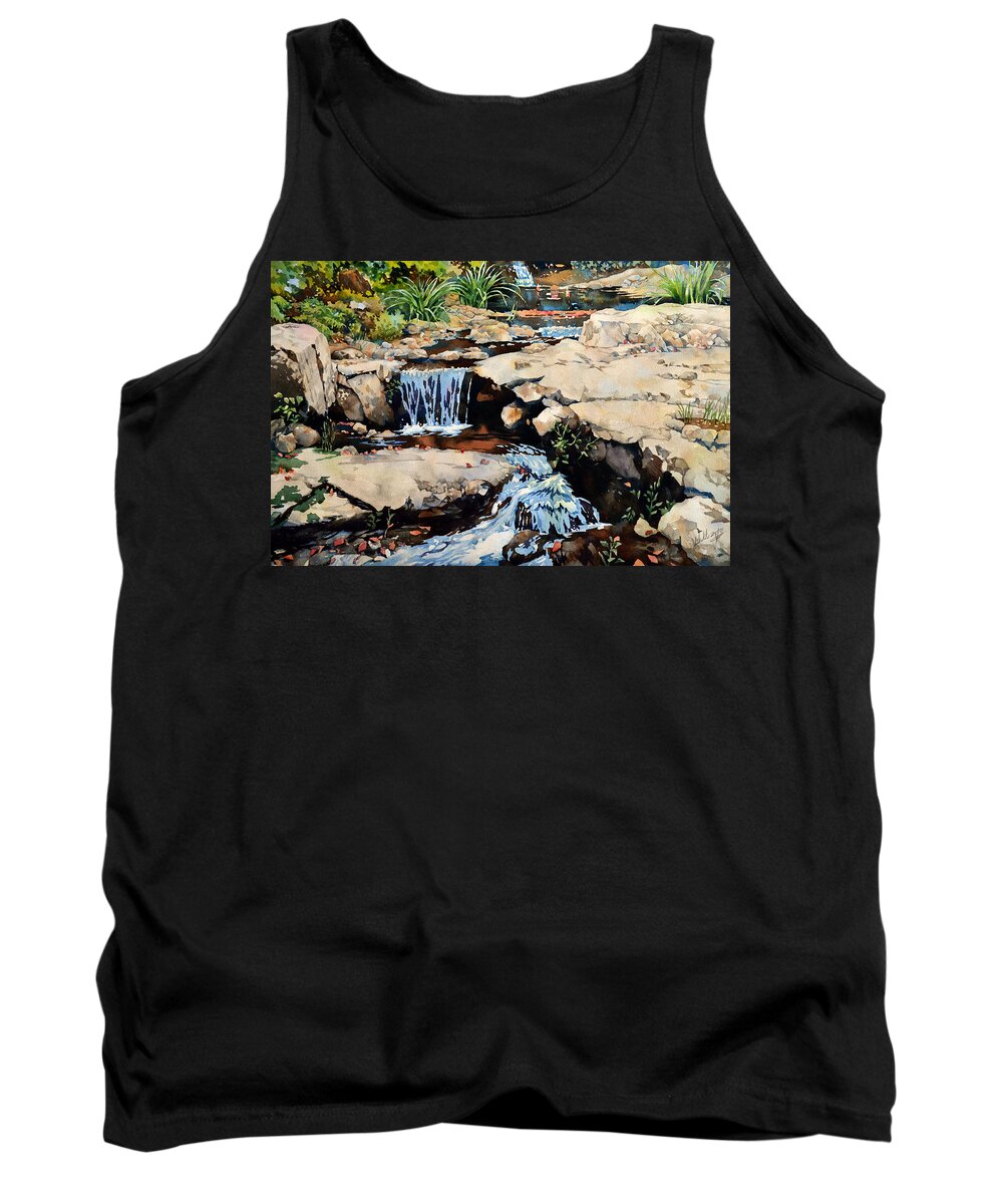 Outdoors Tank Top featuring the painting Susquehanna Falls by Mick Williams