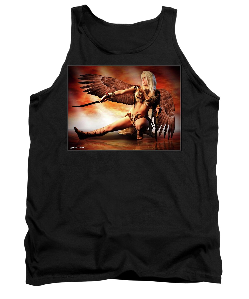 Hawk Tank Top featuring the photograph Swords Of The Hawk Woman by Jon Volden