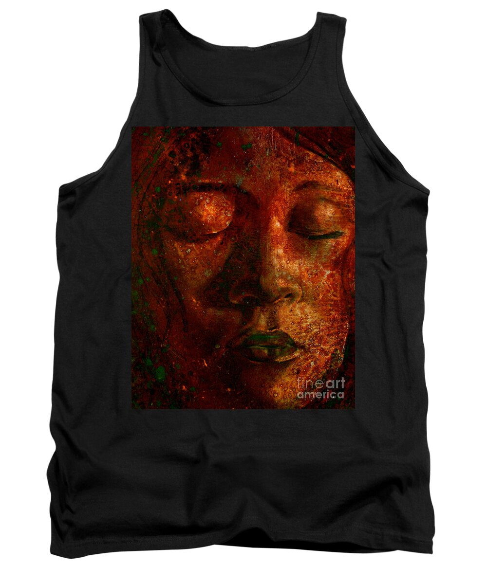 Portraiture Art Tank Top featuring the painting Talia by Laura Pierre-Louis