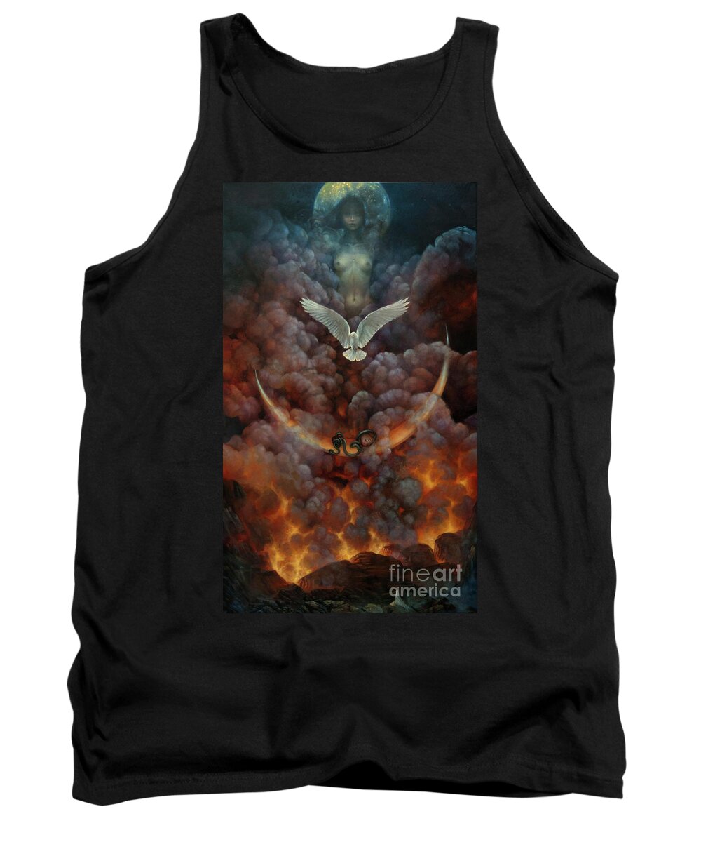 Dream Tank Top featuring the painting Tell Her You Saw Me by Graszka Paulska