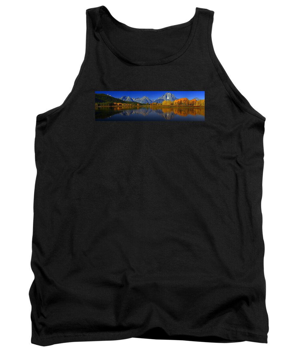 Oxbow Bend Tank Top featuring the photograph Tetons from Oxbow Bend by Raymond Salani III