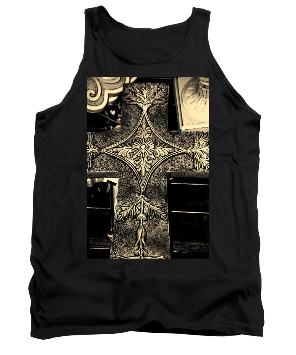 Cross Tank Top featuring the photograph The Christian Cross by Susanne Van Hulst