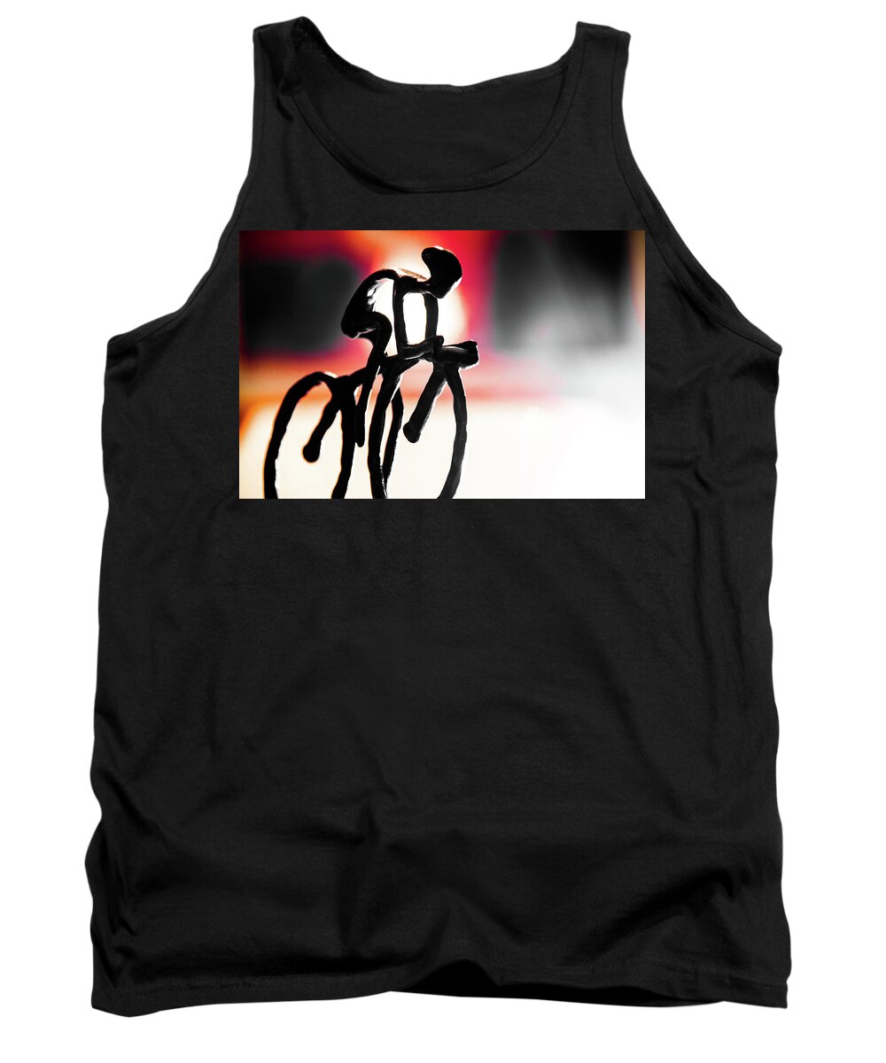 Cycling Figurine Tank Top featuring the photograph The Cycling Profile by David Sutton