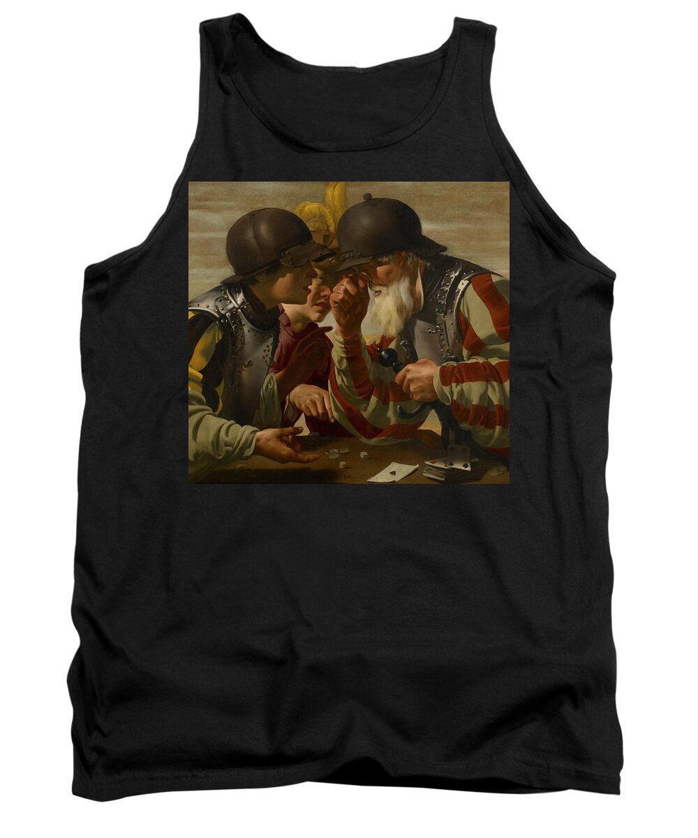 Soldiers Tank Top featuring the painting The Gamblers by Hendrick Ter Brugghen
