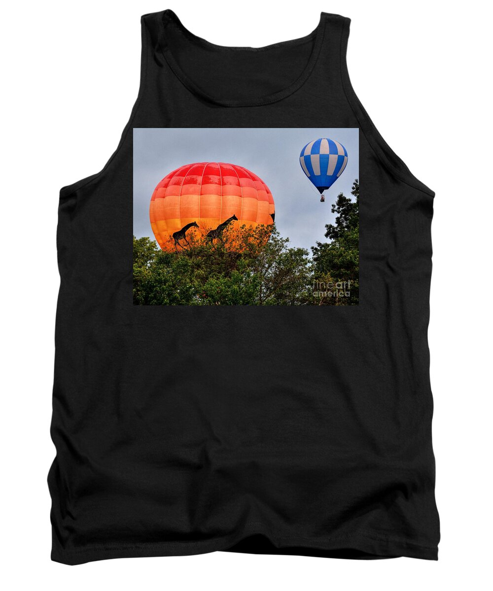 Giraffes Tank Top featuring the photograph The Giraffes Are Coming by Steve Brown