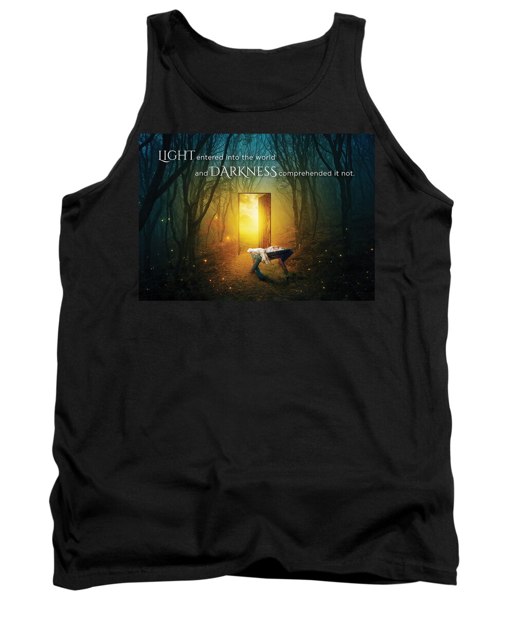 Christmas Tank Top featuring the digital art The Light of LIfe by Kathryn McBride