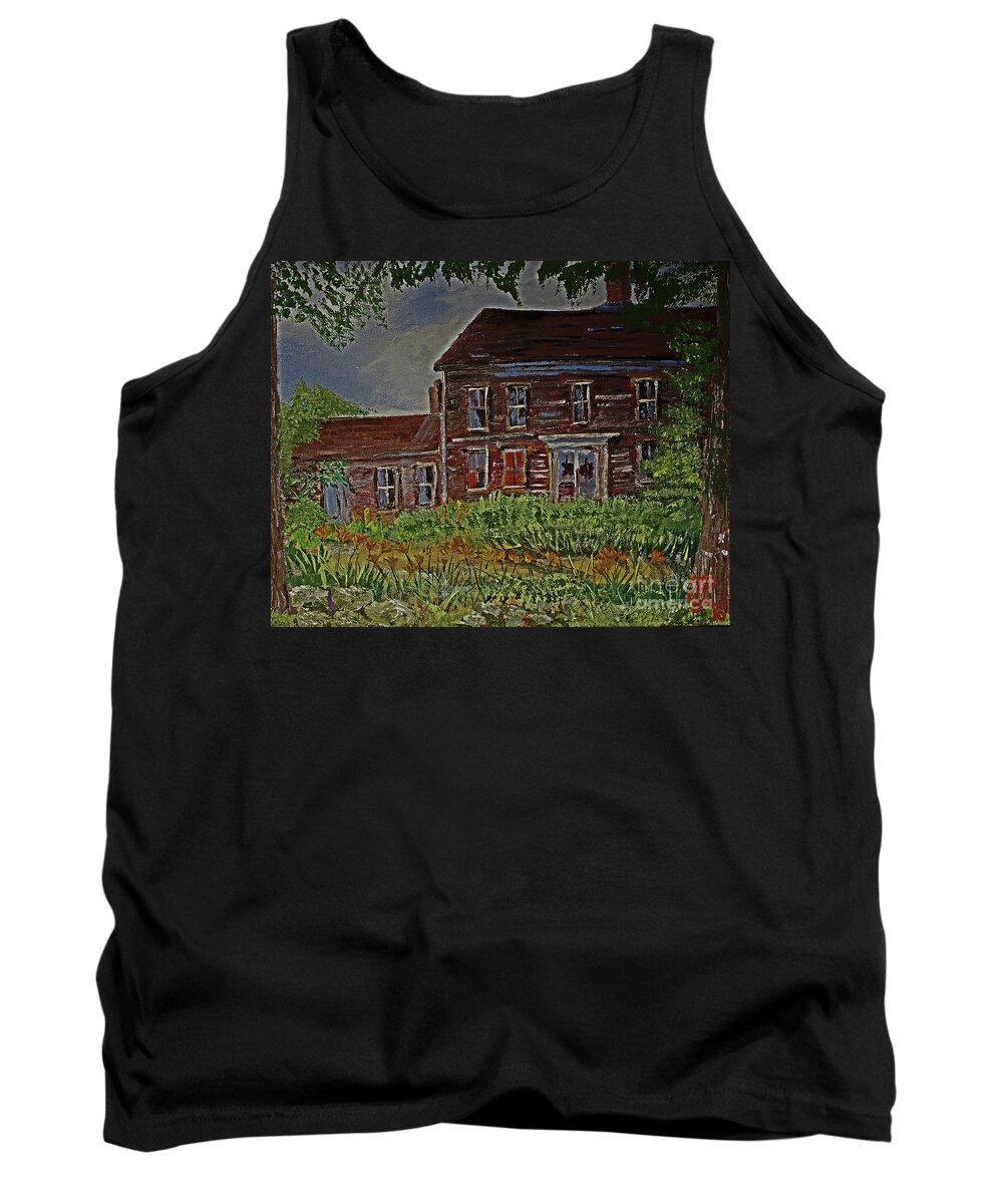 #westkennebunk Tank Top featuring the painting The Old Homestead by Francois Lamothe
