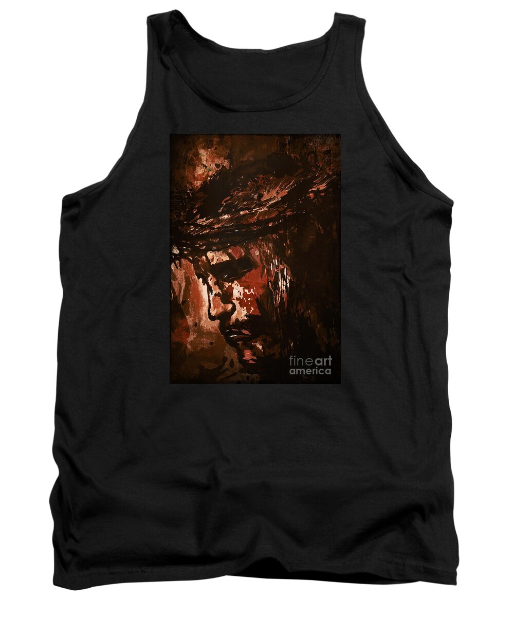 Catholic Tank Top featuring the painting The Passion by Andrzej Szczerski