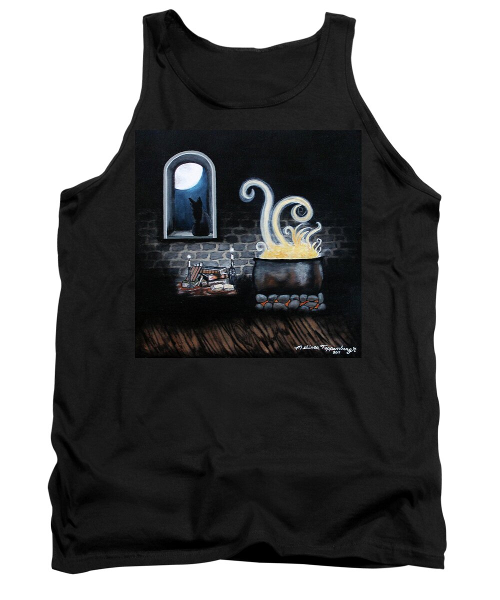 Halloween Tank Top featuring the painting The Spell by Melissa Toppenberg