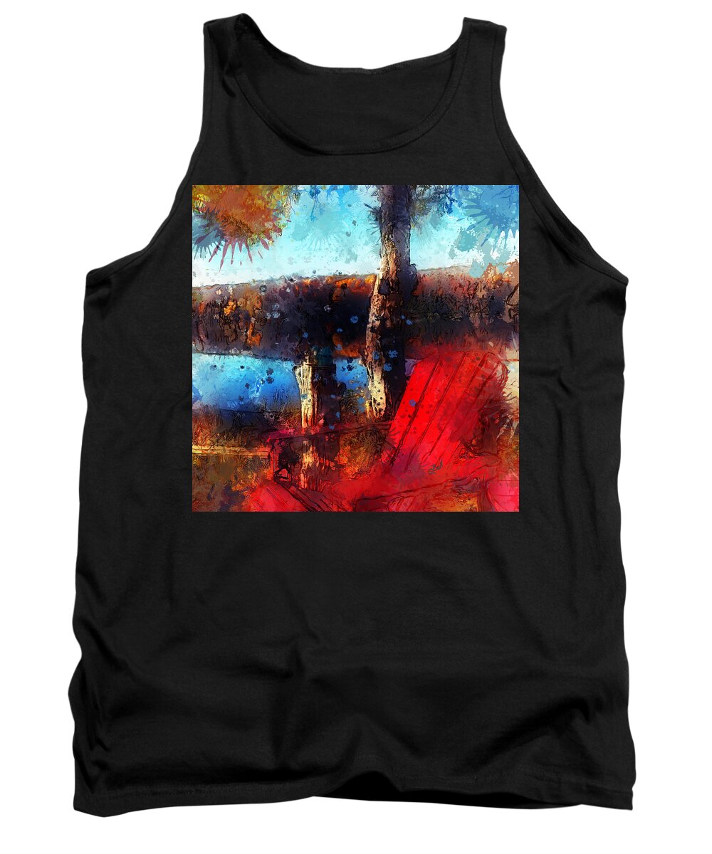 Red Chair Tank Top featuring the photograph The Red Chair by Claire Bull