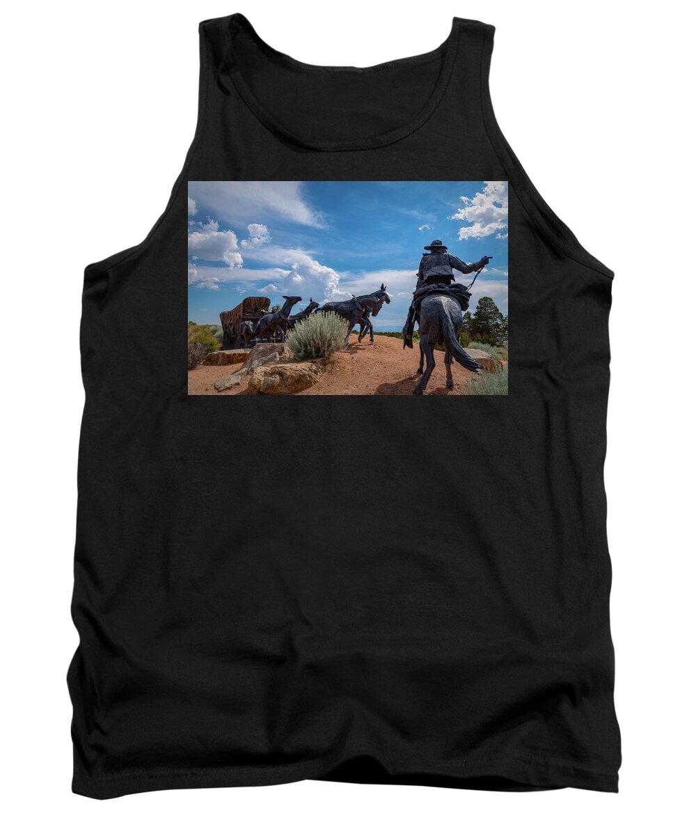 Buckboard Tank Top featuring the photograph The Santa Fe Trail by Paul LeSage