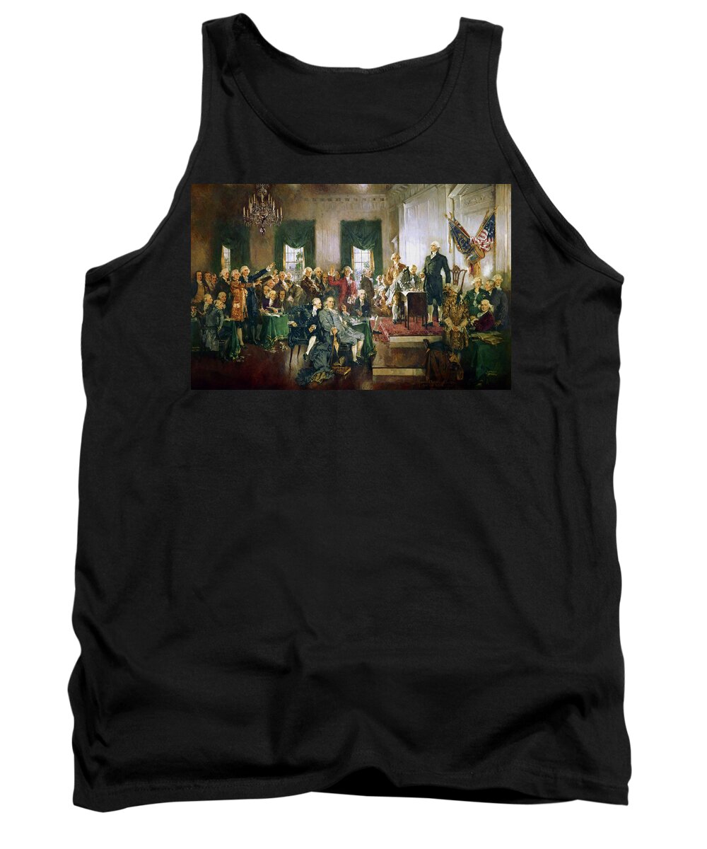 Howard Chandler Christy Tank Top featuring the painting The Signing of the Constitution of the United States, 1787 by Howard Chandler Christy