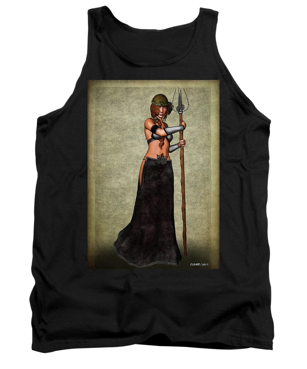 Fantasy Tank Top featuring the digital art The Sorceress Mage by Ken Morris