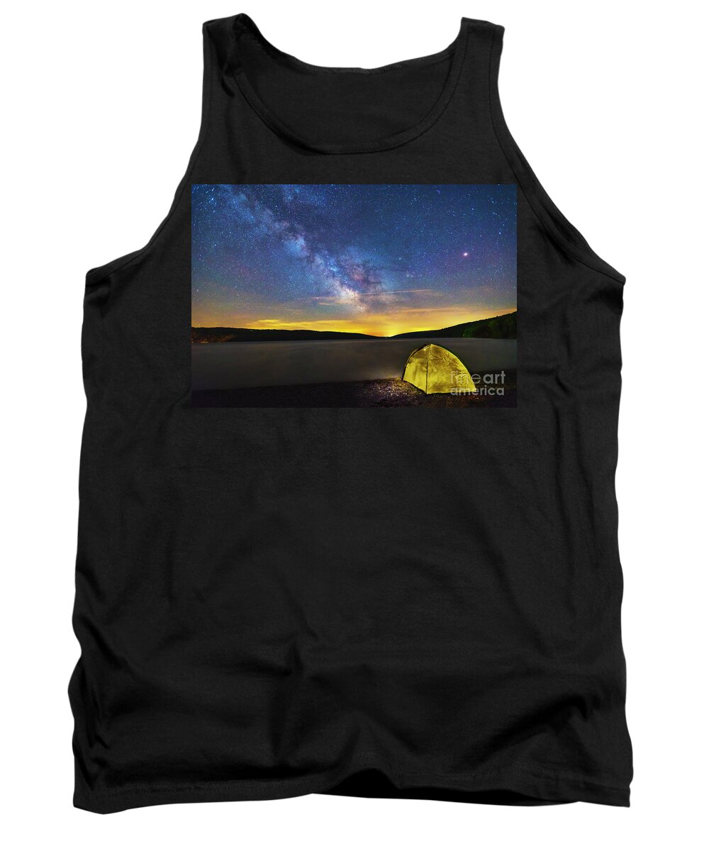 Heavenly Bodies Tank Top featuring the photograph Stellar Camp by Joann Long