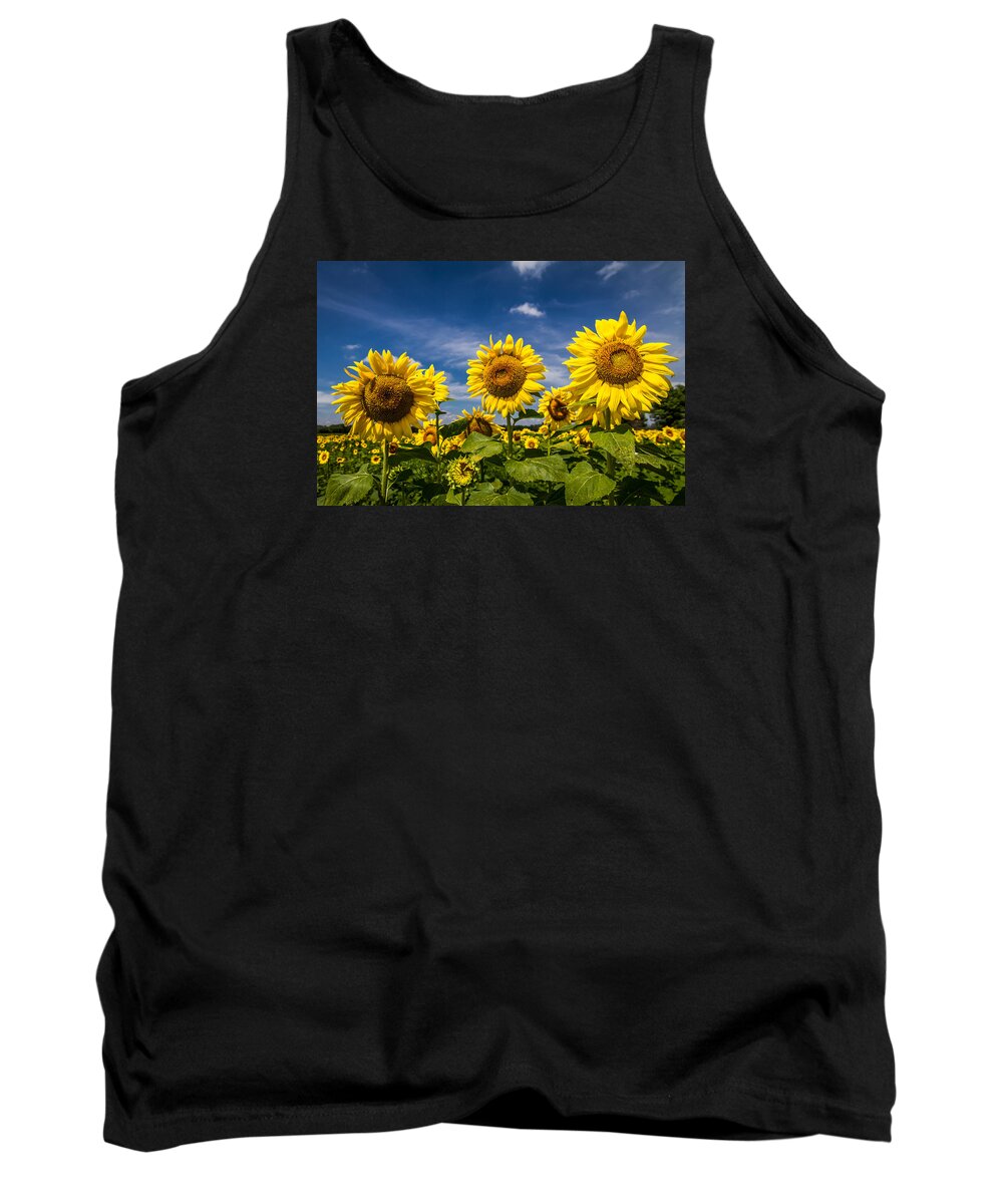 Blue Sky Tank Top featuring the photograph Three Suns by Ron Pate