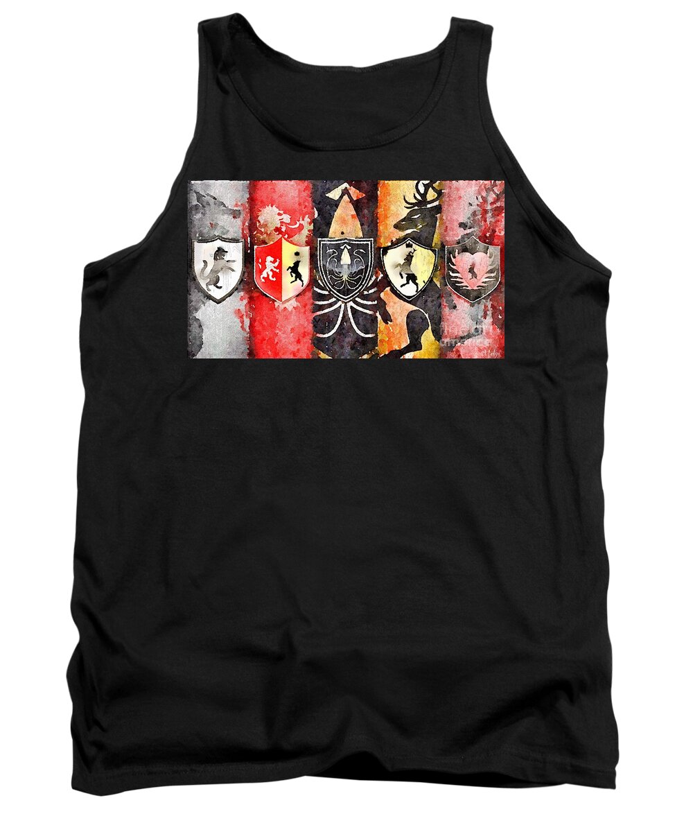 Game Of Thrones Tank Top featuring the painting Thrones by HELGE Art Gallery