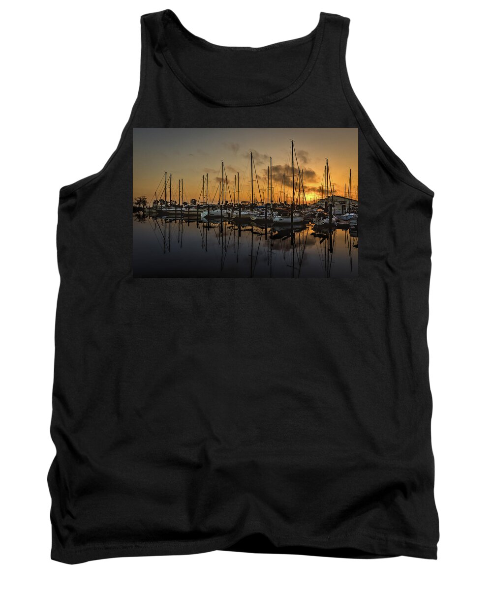 Florida Tank Top featuring the photograph Titusville Marina by Norman Peay