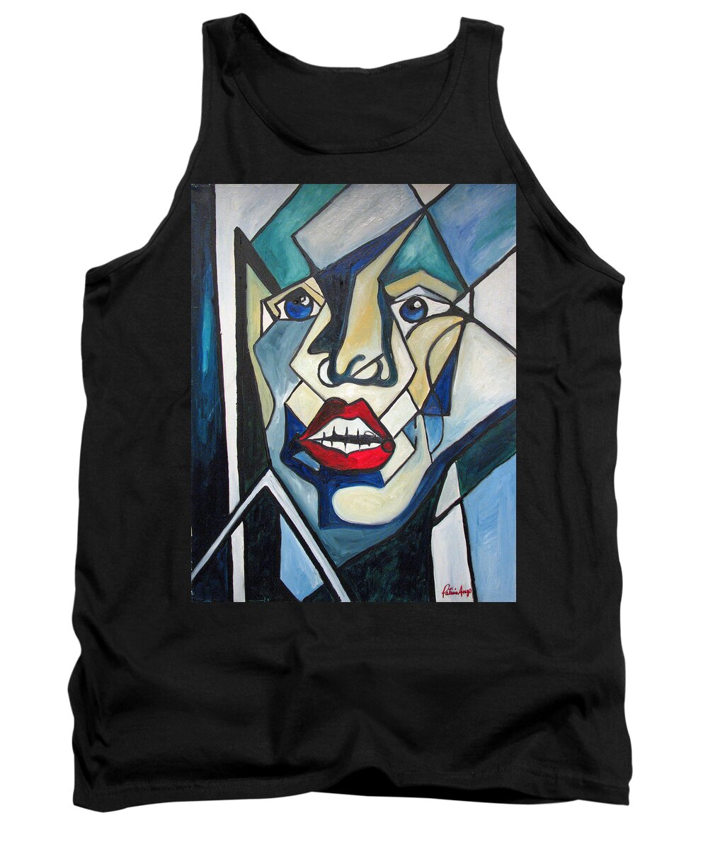 Abstract Tank Top featuring the painting Tortured by Patricia Arroyo