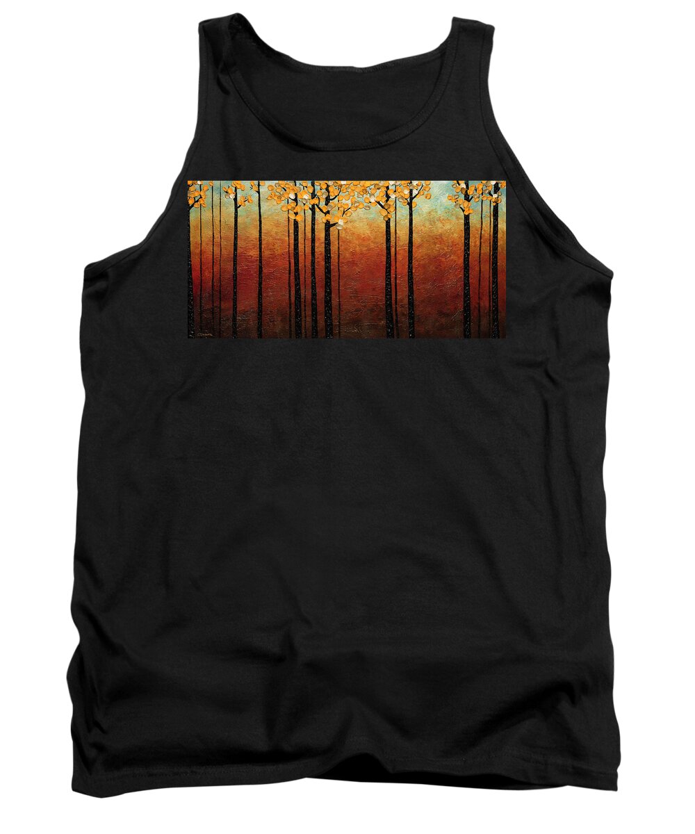 Tree Tank Top featuring the painting Tranquilidad by Carmen Guedez