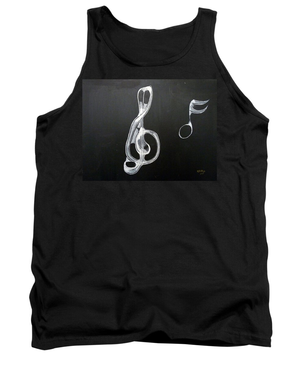 Treble Clef Tank Top featuring the painting Treble Clef by Richard Le Page