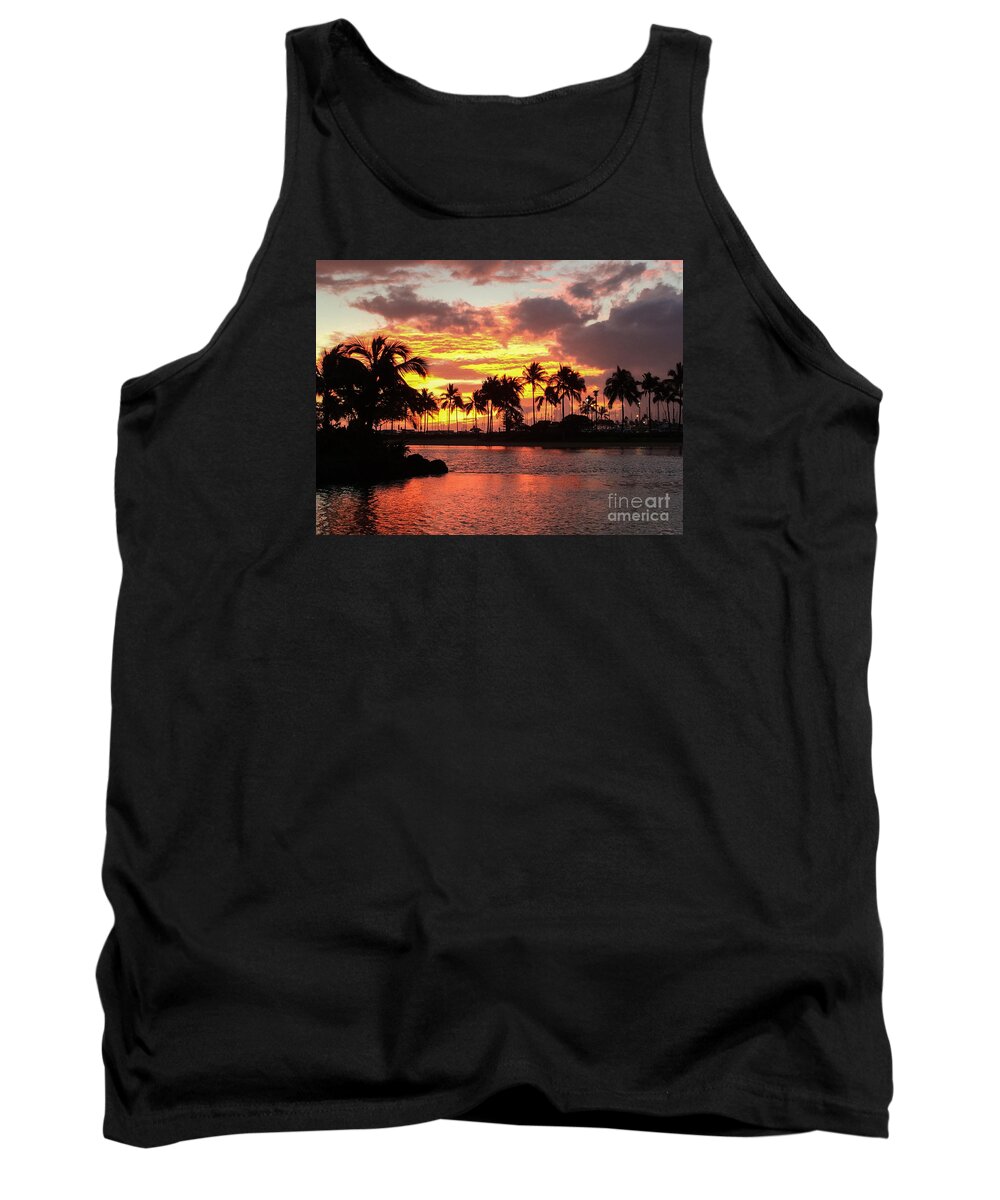 Sunset Tank Top featuring the photograph Tropical Sunset by Kimberly Blom-Roemer