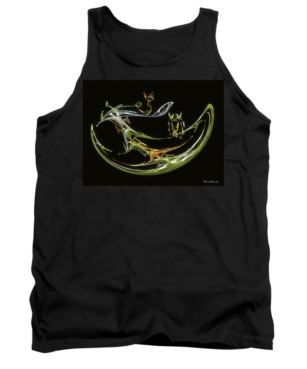 Boat Tank Top featuring the digital art Trouble in Paradise by RC DeWinter