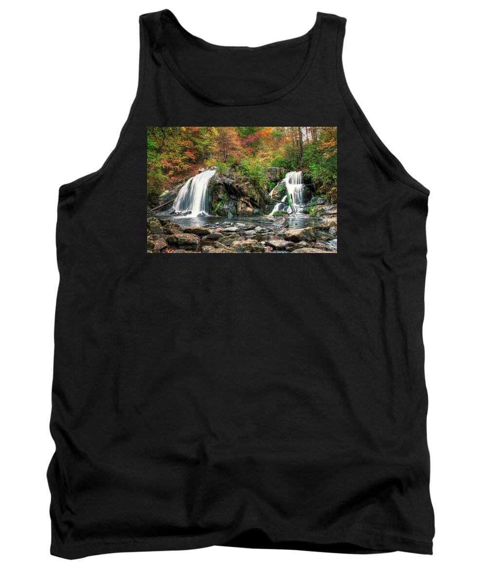 Waterfall Tank Top featuring the photograph Turtletown Creek Falls Version 2 by Lorraine Baum