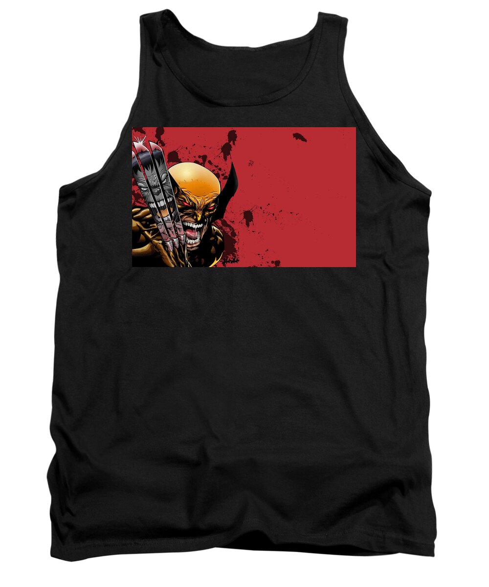Ultimate Wolverine Vs. Hulk Tank Top featuring the digital art Ultimate Wolverine Vs. Hulk by Super Lovely