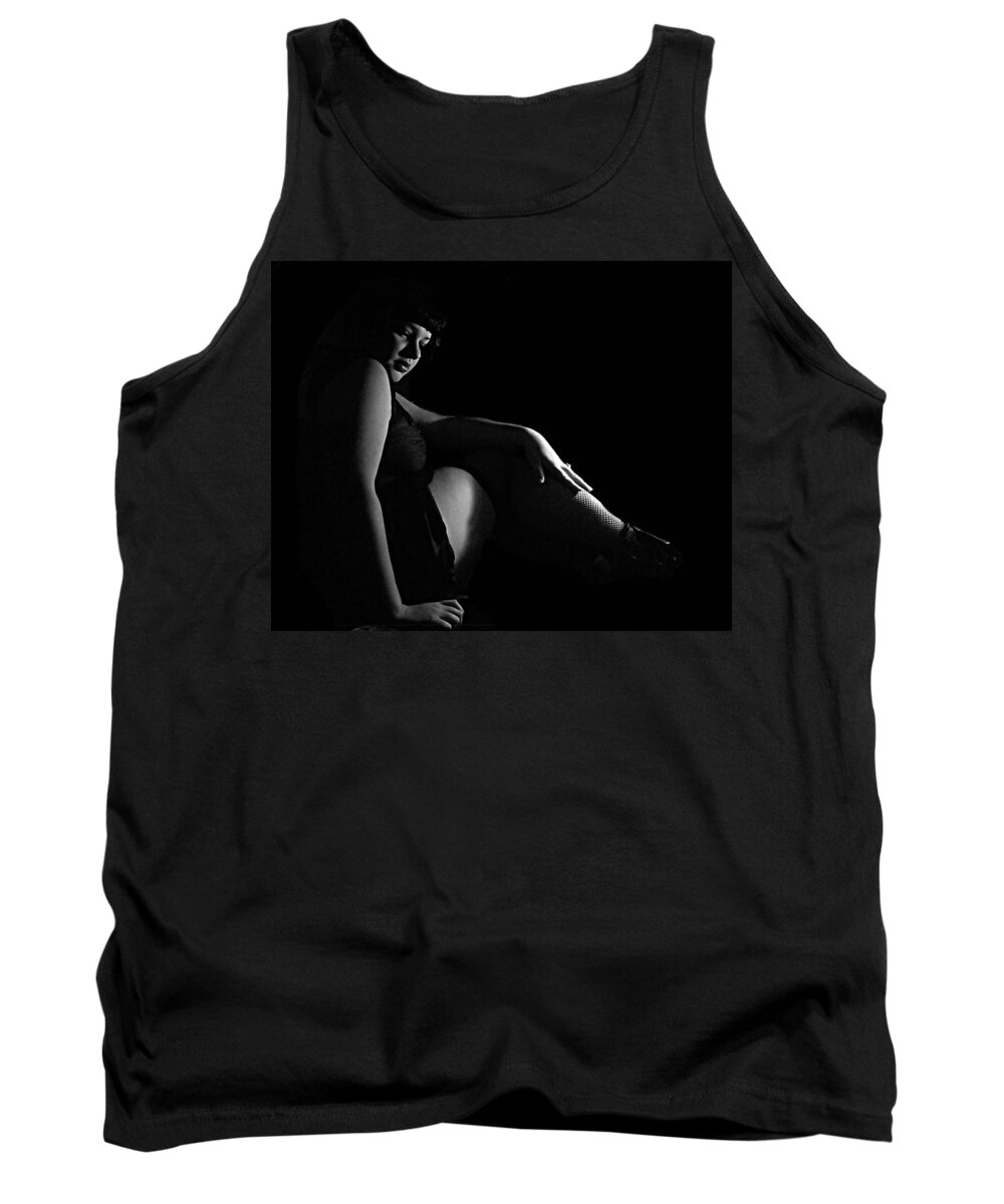 Figure Tank Top featuring the photograph Uncertain Thoughts by Scarlett Royale