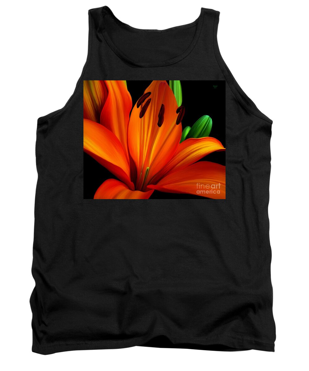 Tropical Flower Tank Top featuring the digital art Underglo by Rand Herron