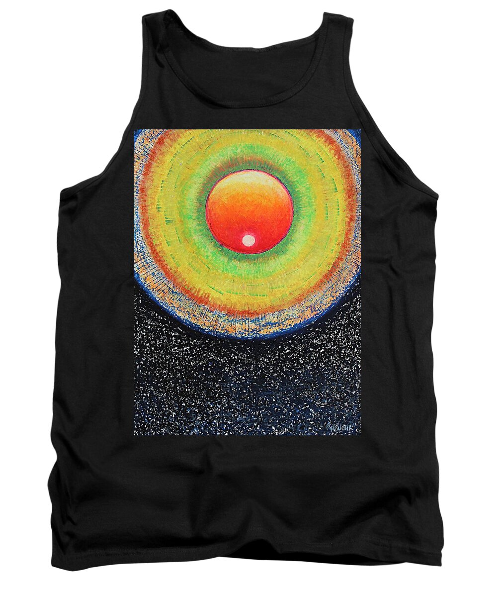 Abstract Tank Top featuring the pastel Universal Eye in Red by Norma Duch