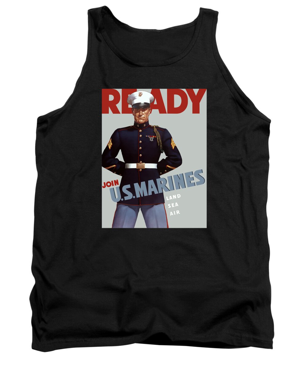 Marine Recruiting Tank Top featuring the painting US Marines - Ready by War Is Hell Store