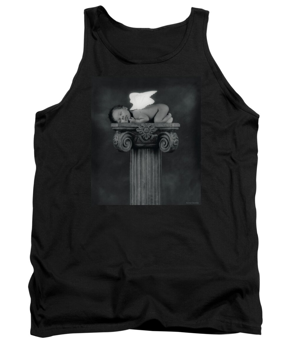 Black And White Tank Top featuring the photograph Varjanare as an Angel by Anne Geddes