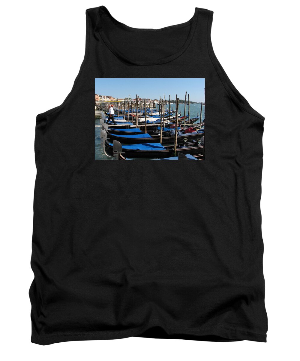 Venice Tank Top featuring the photograph Venice Cab Stand by Lin Grosvenor