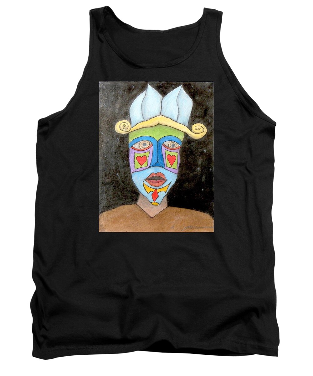 Portraits Tank Top featuring the painting Viejo Mask by Michael Sharber