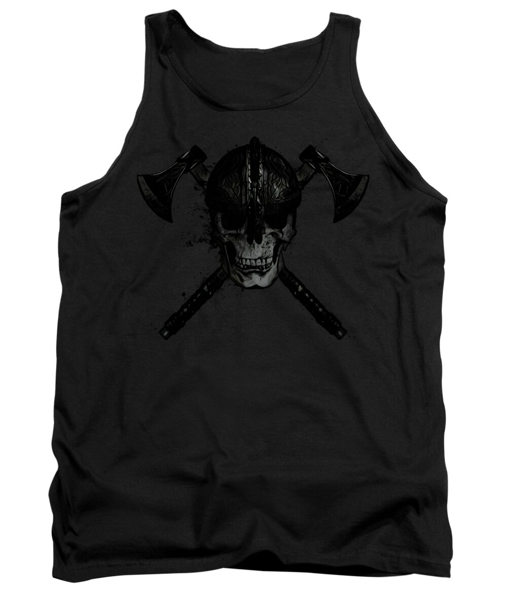 Viking Tank Top featuring the digital art Viking Skull by Nicklas Gustafsson