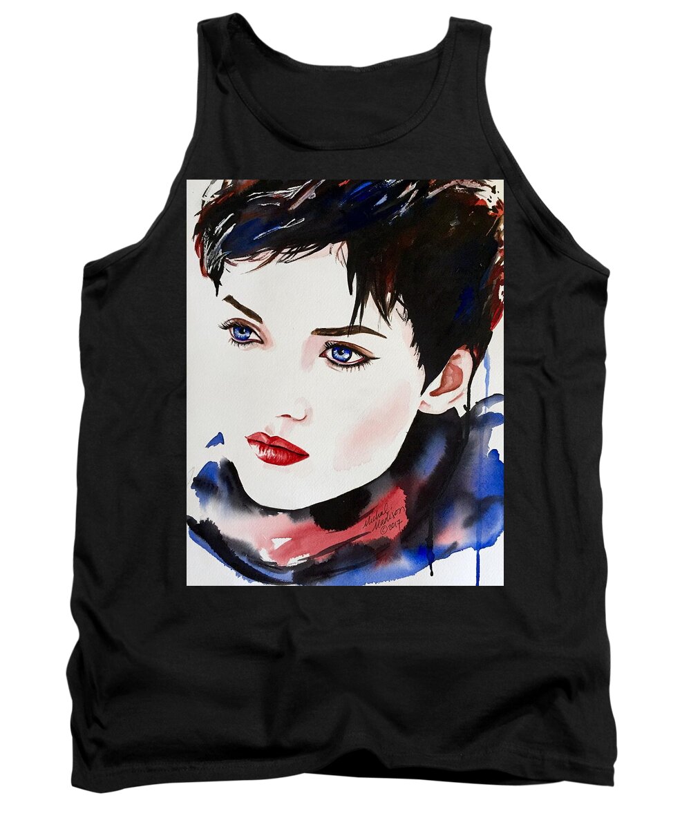 Vogue Tank Top featuring the painting Vision of Beauty by Michal Madison