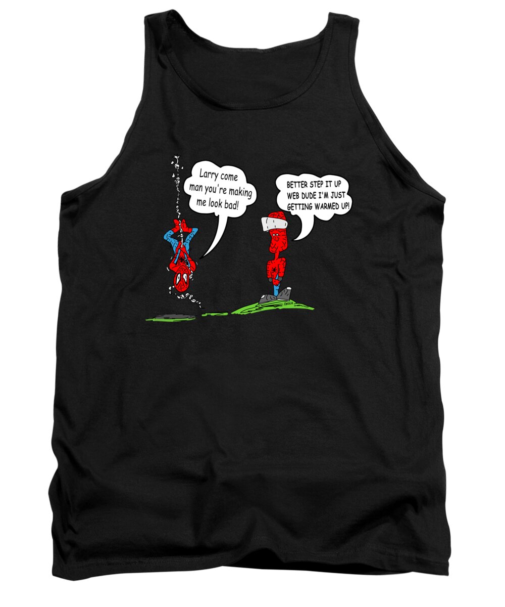Web Tank Top featuring the drawing Web Dude by Jack Norton