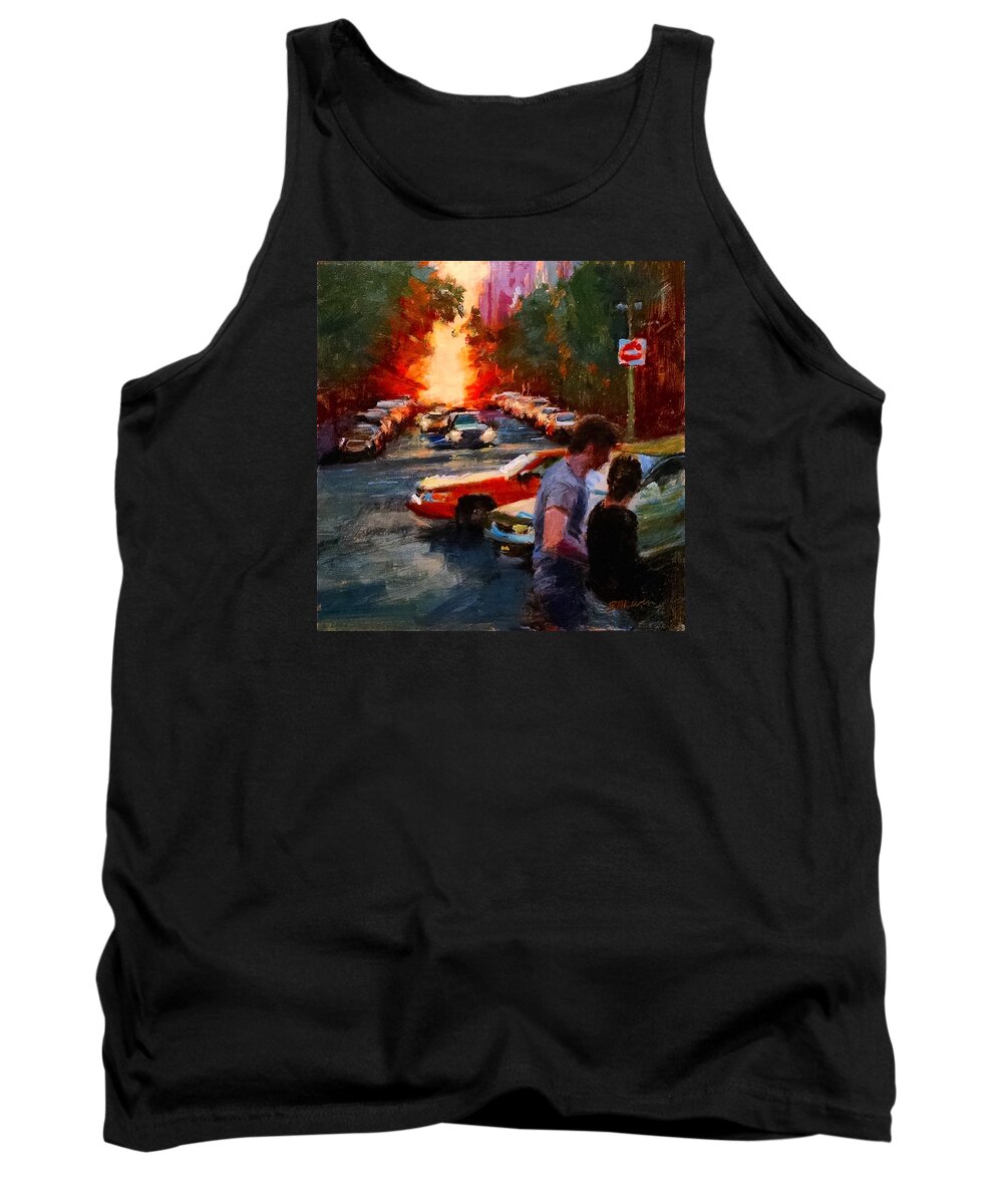 Landscape Tank Top featuring the painting Westside Sunset No. 3 by Peter Salwen