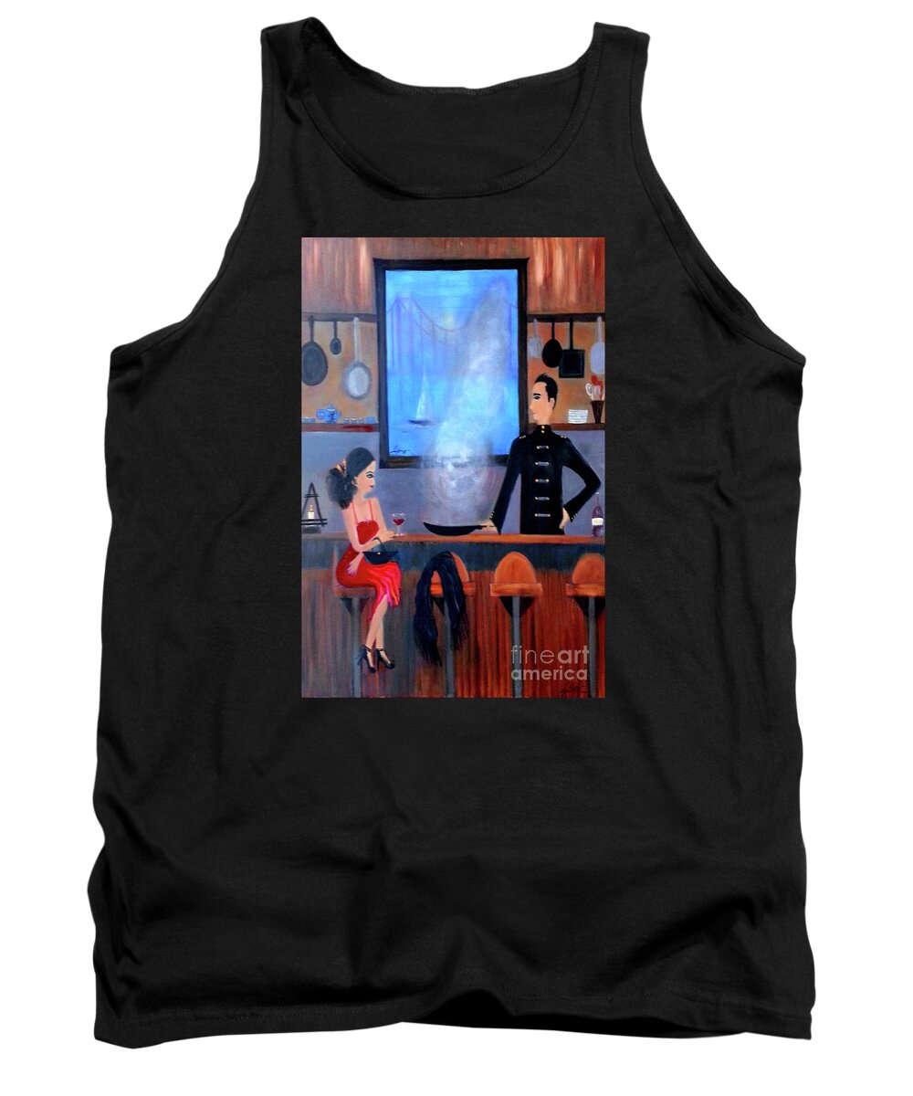 Food Tank Top featuring the painting What's Cookin'? by Artist Linda Marie